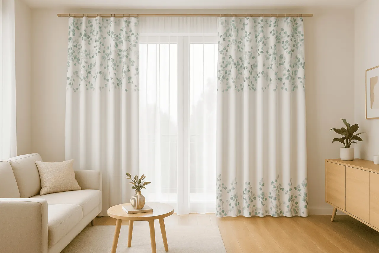 Zasłony w salonie z dziećmi i zwierzętami