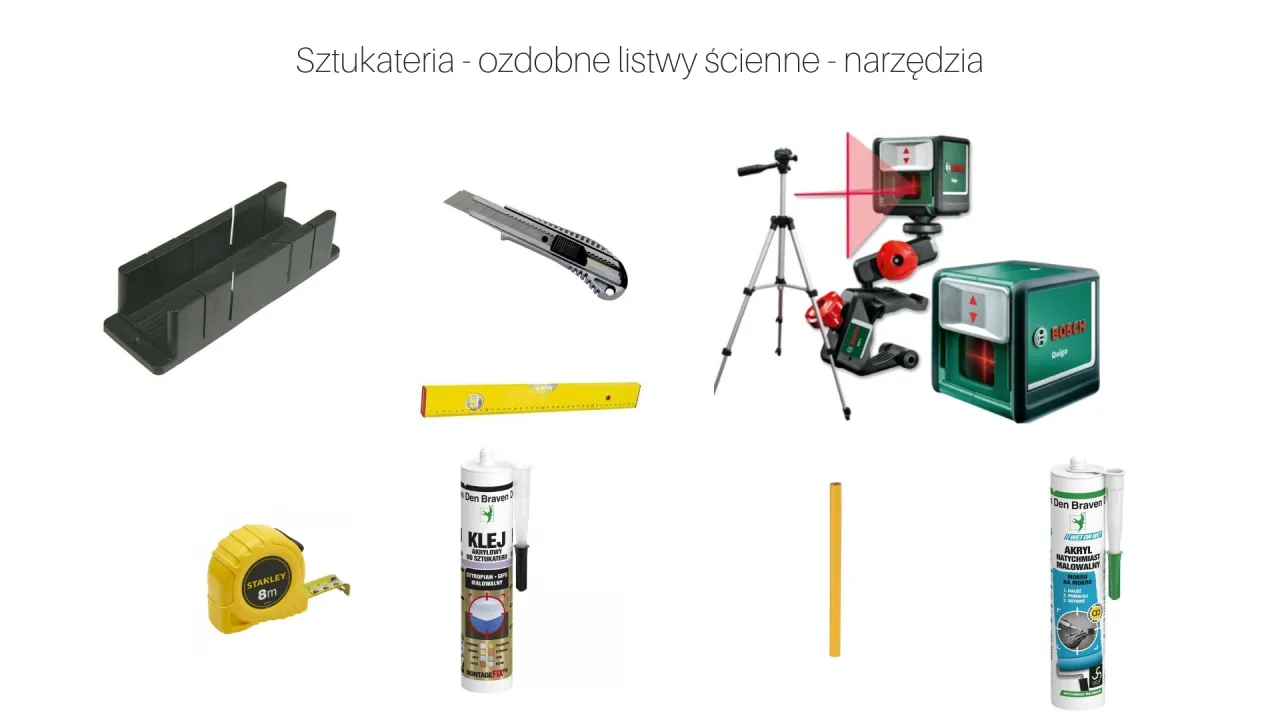 Niezbędne narzędzia do montażu listew styropianowych