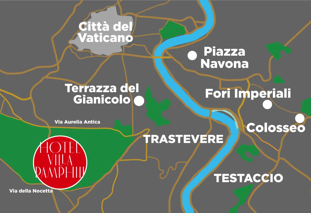 Mappa Hotel Villa Pamphili Roma Vaticano Trastevere