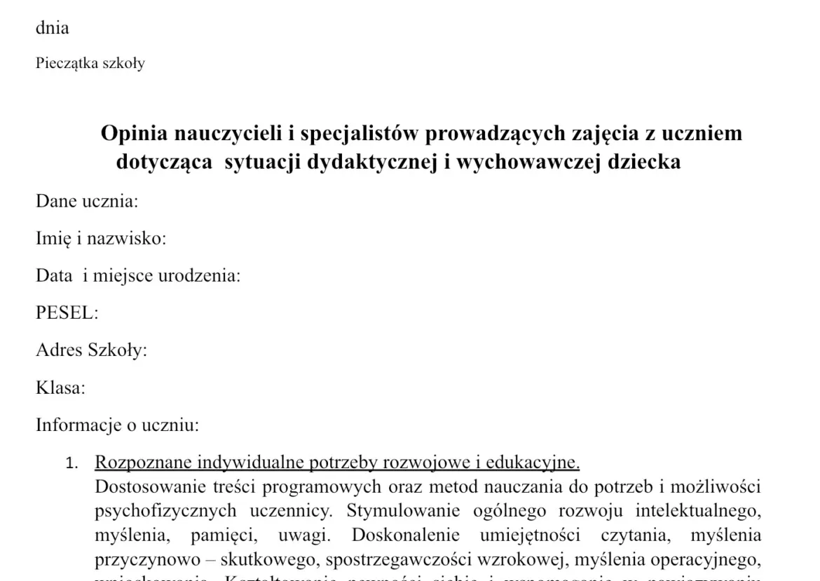 Zdjęcie Opinia nauczyciela o dziecku: Kluczowe elementy odroczenia nauki