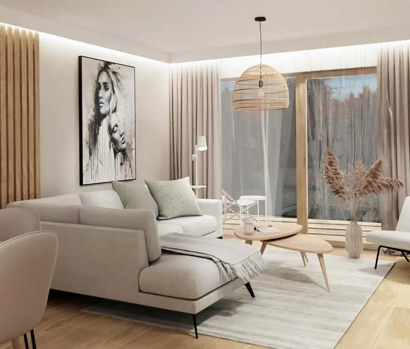 Zdjęcie Jakie zasłony do beżowego salonu wybierać, aby uniknąć błędów aranżacyjnych?