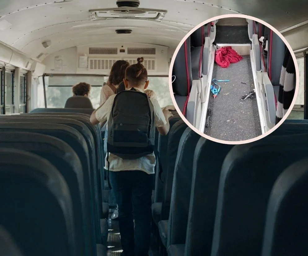 Rodzice z dziećmi na zbiórce autokarowej