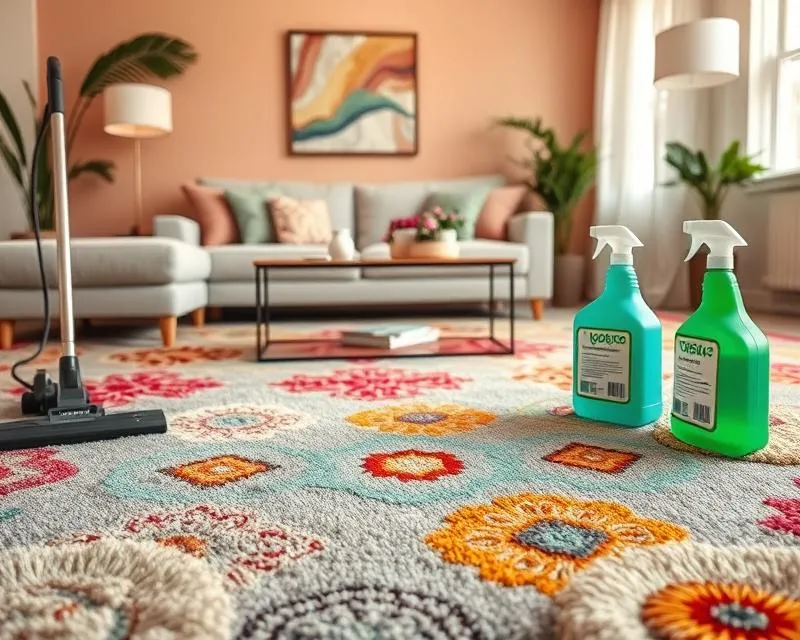 Test koloru dywanu przed czyszczeniem