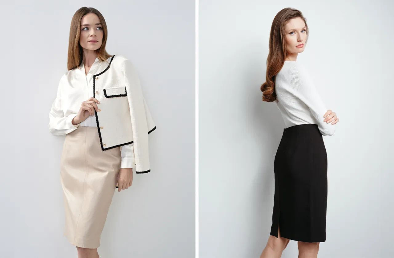 Stylizacje z szarą sp&oacute;dnicą casual, biznesowe, wieczorowe