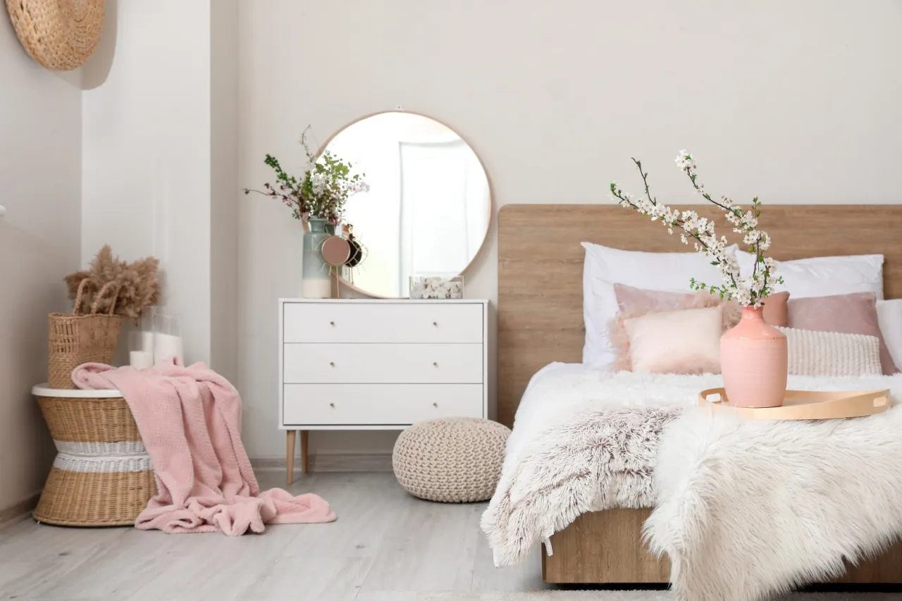 dekoracje na komodę w sypialni