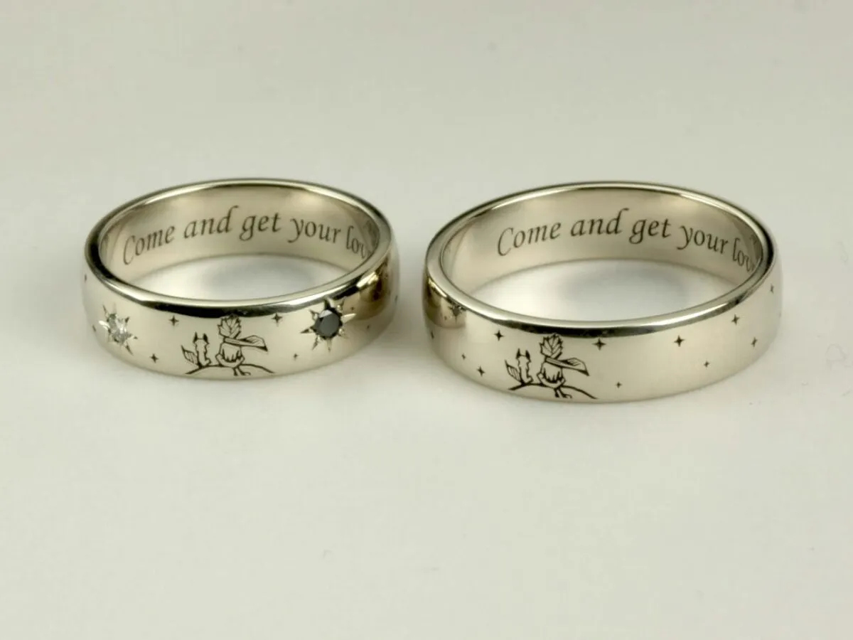 r&oacute;żne grawerunki na obrączkach ślubnych przykłady