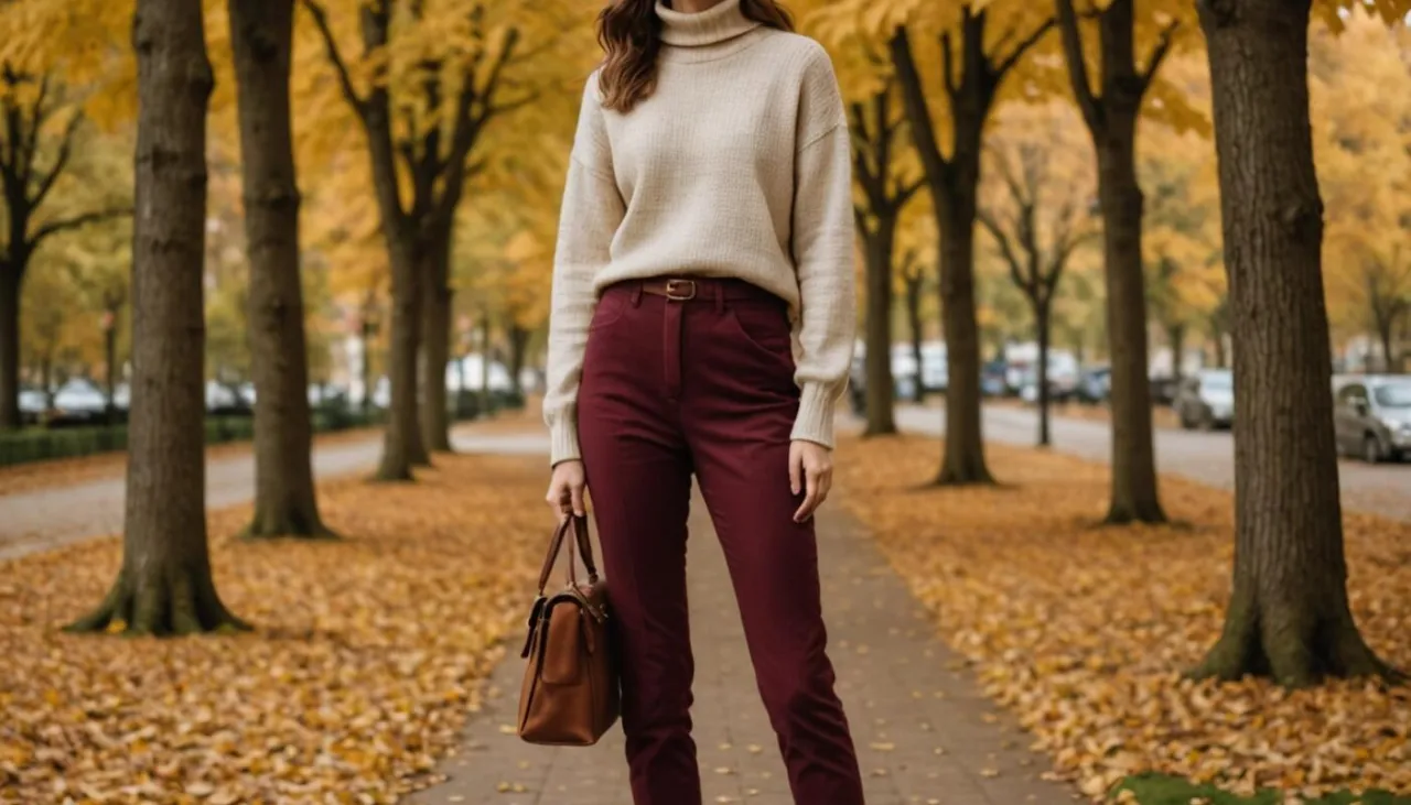 Butelkowe spodnie stylizacje jesień