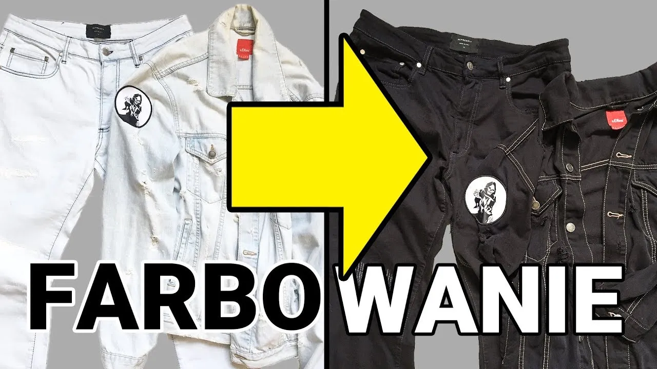 przed i po farbowaniu ubrania