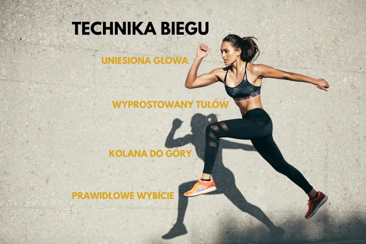 Prawidłowa technika biegania infografika