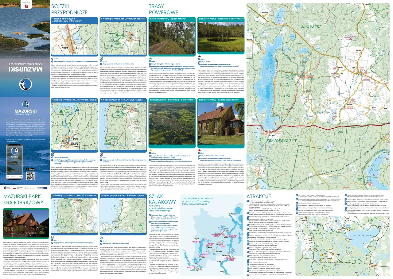 mapa parków linowych Mazury