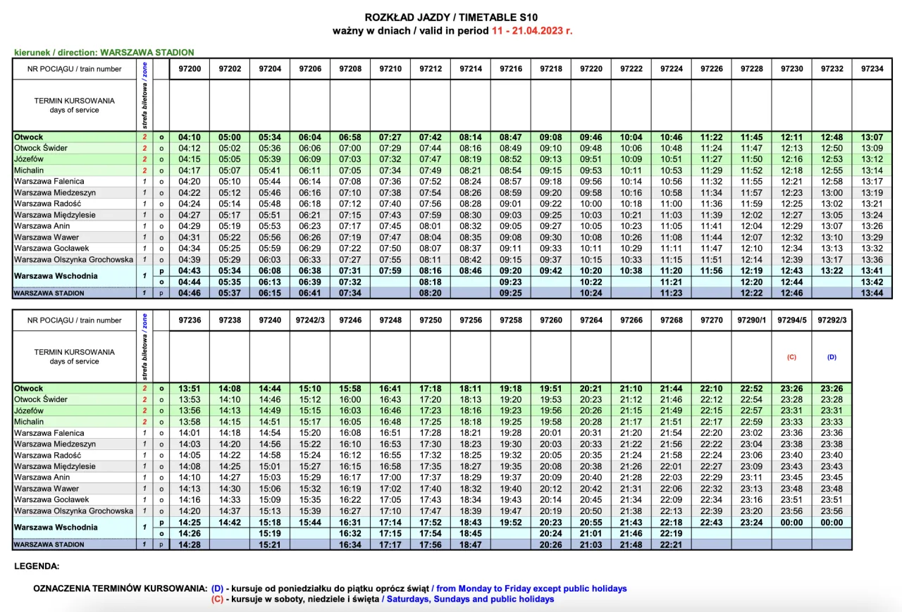 rozkład jazdy zenek nasielsk warszawa