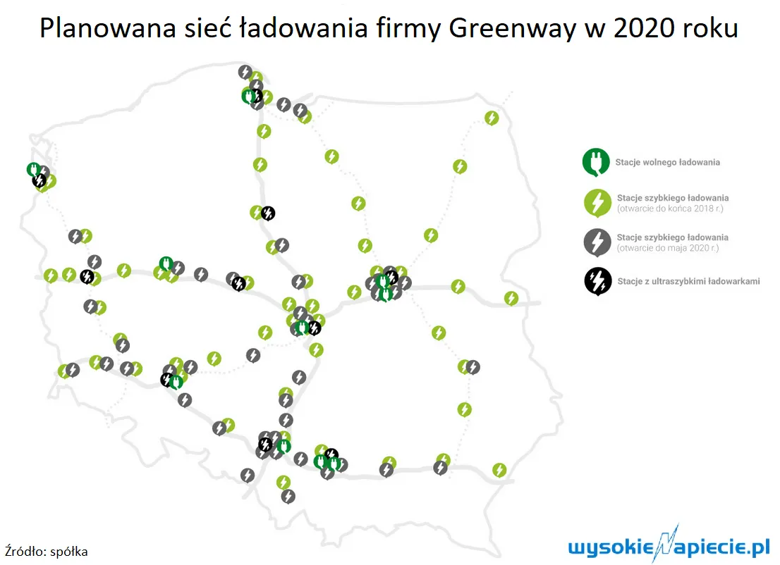 mapa stacji ładowania samochodów elektrycznych w mieście