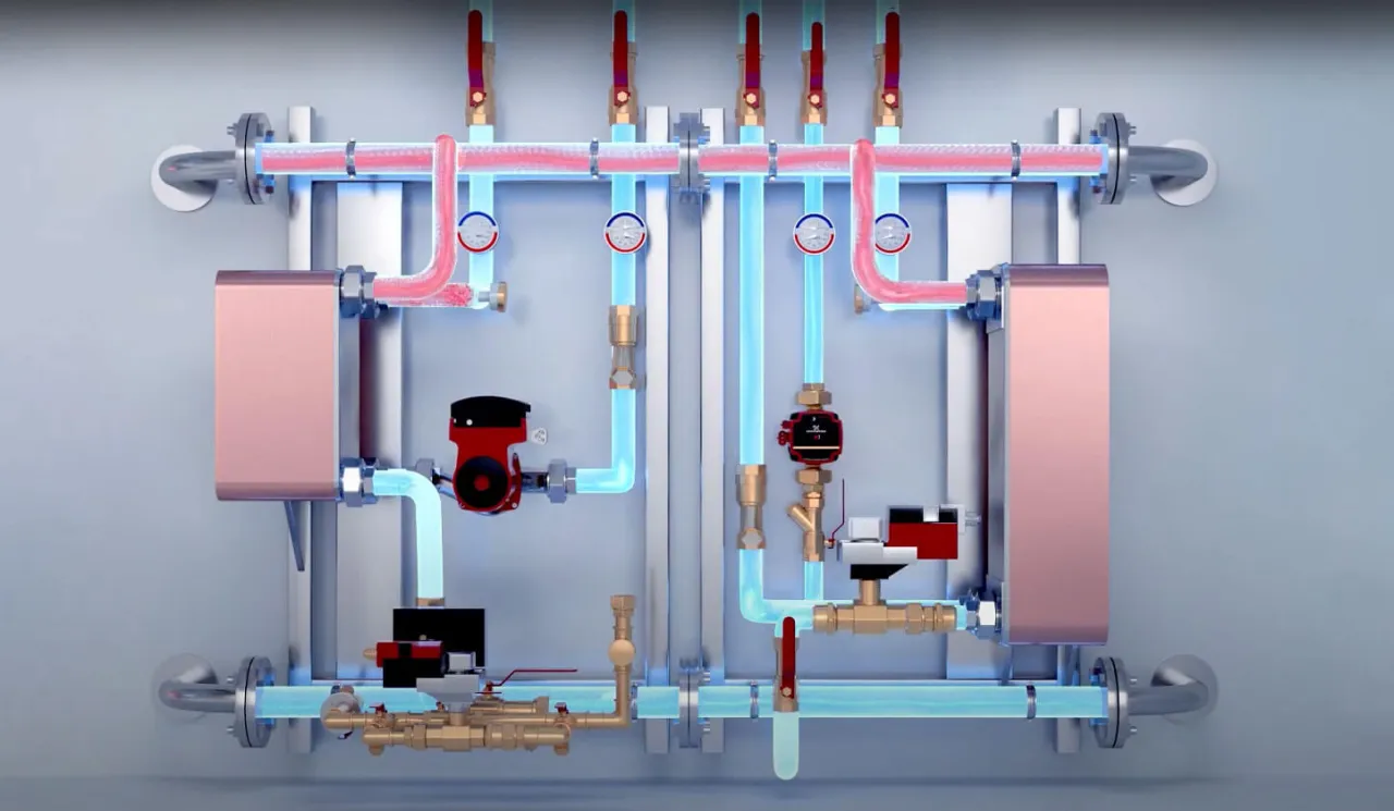 węzeł cieplny w bloku, instalacja c.w.u. w budynku