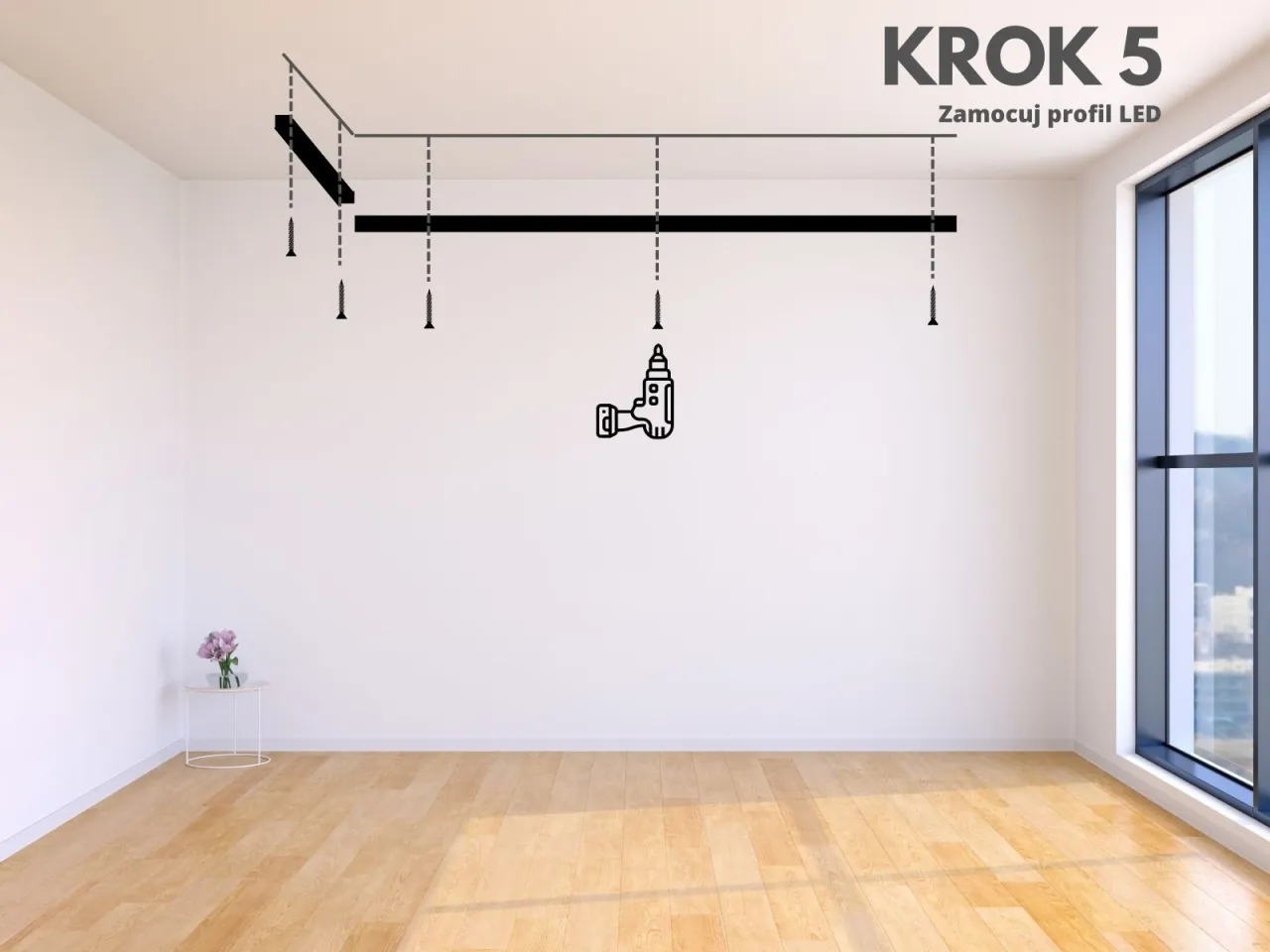 montaż listwy led na suficie krok po kroku