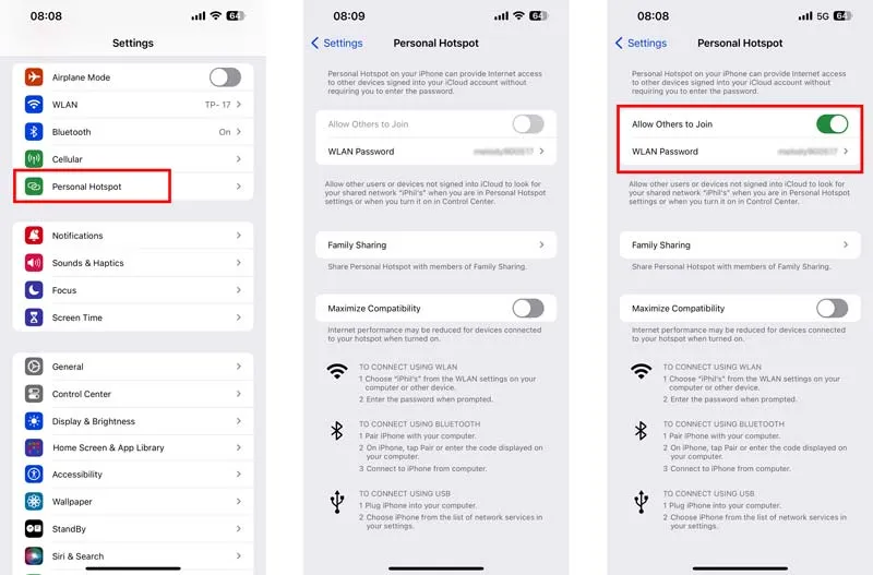 hotspot osobisty iphone ios ustawienia