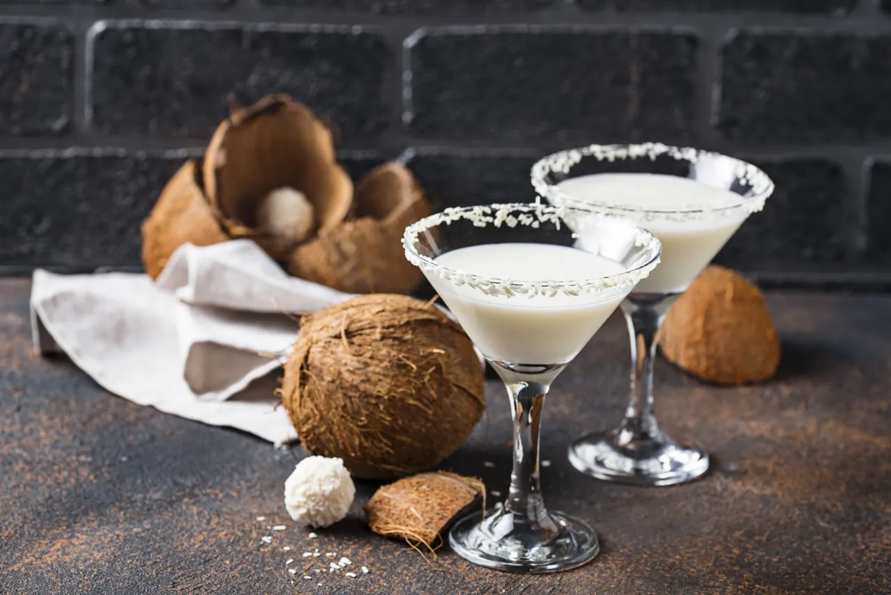 Malibu z mlekiem koktajl