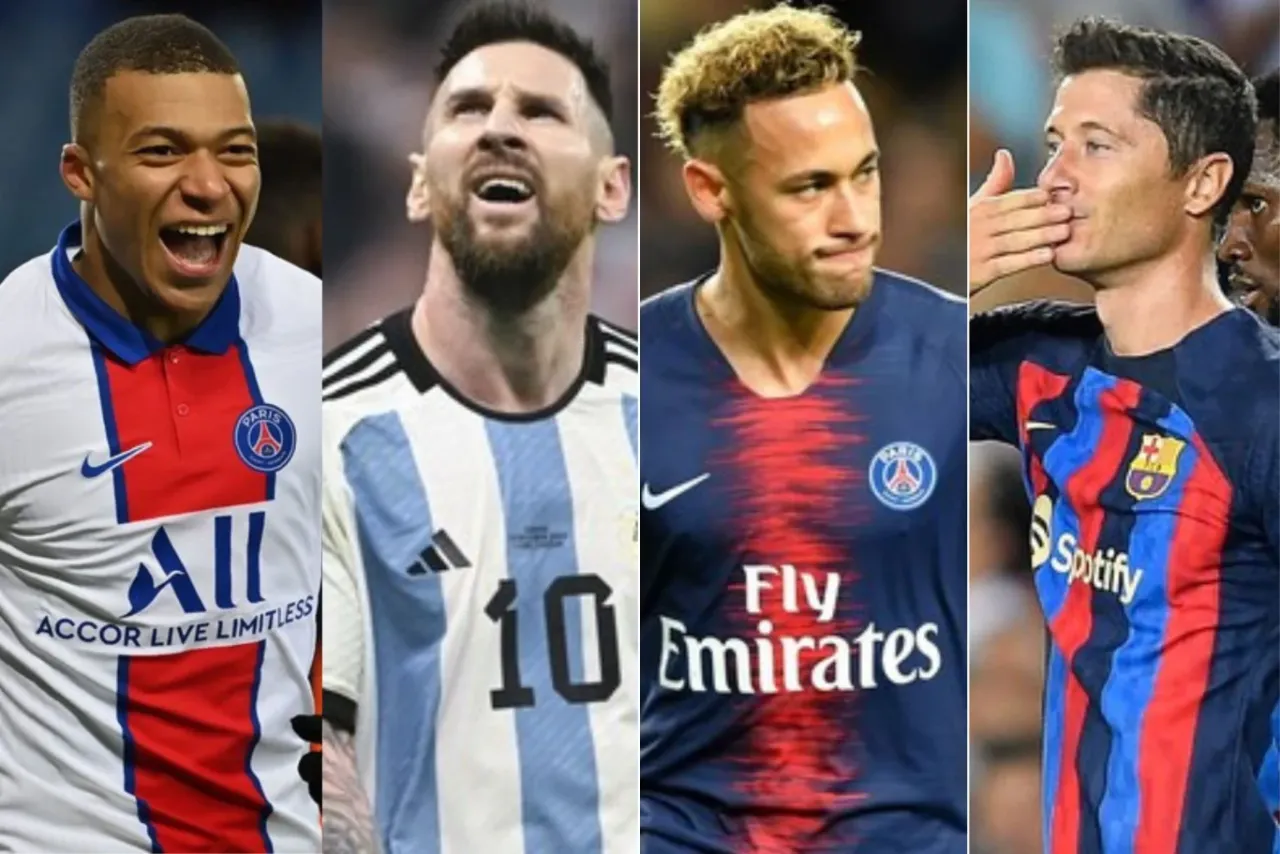 Mbapp&eacute;, Messi, Neymar i Lewandowski - gwiazdy futbolu, kt&oacute;rych zarobki tygodniowe budzą podziw.