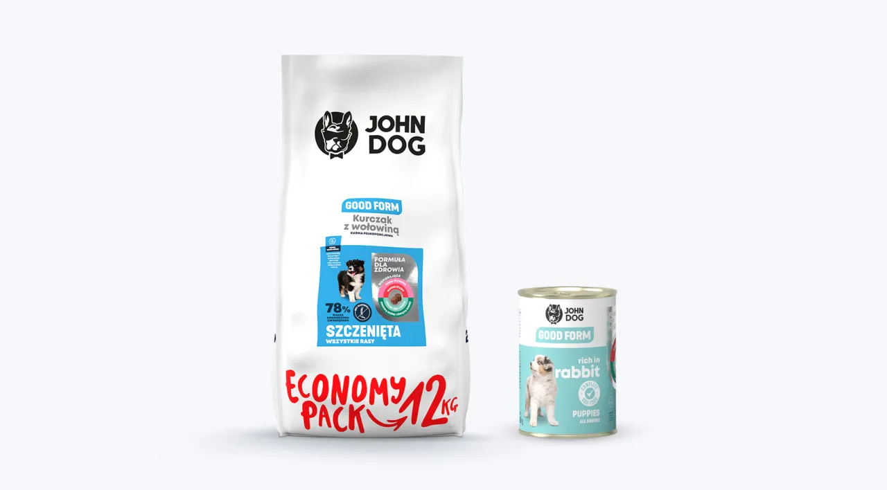 Sucha karma i mokra karma dla szczeniaka