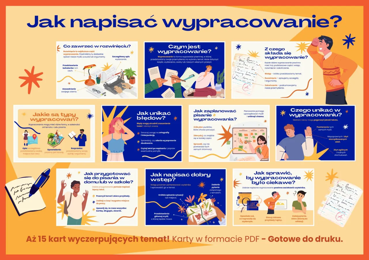 schemat pisania wypracowania szkolnego