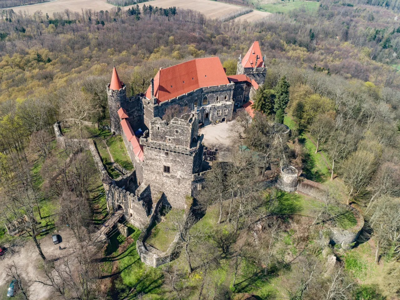 Zamek Grodziec z lotu ptaka