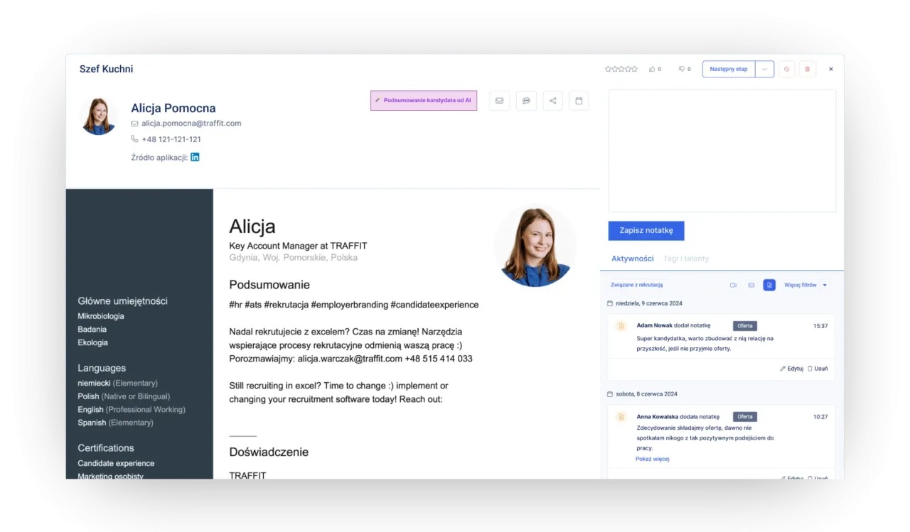 system ATS skanujący CV
