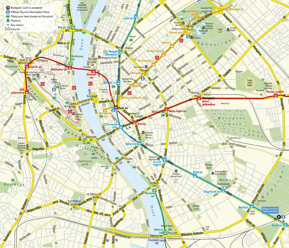 Mappa trasporti pubblici Budapest