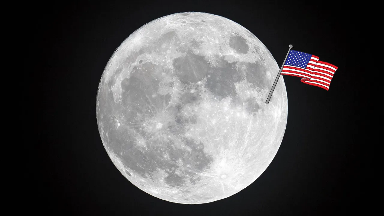 Flaga USA na Księżycu Apollo 11