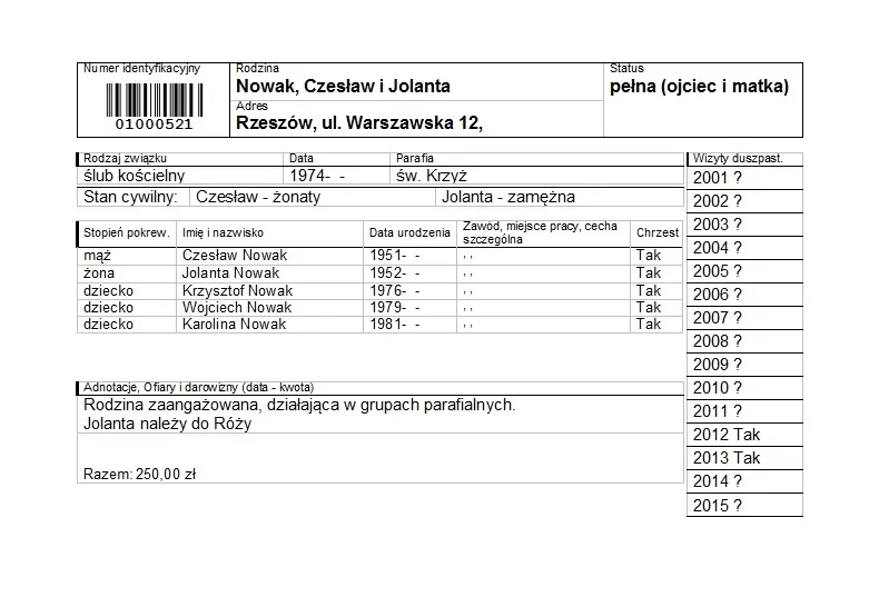 protok&oacute;ł przedślubny kancelaria parafialna