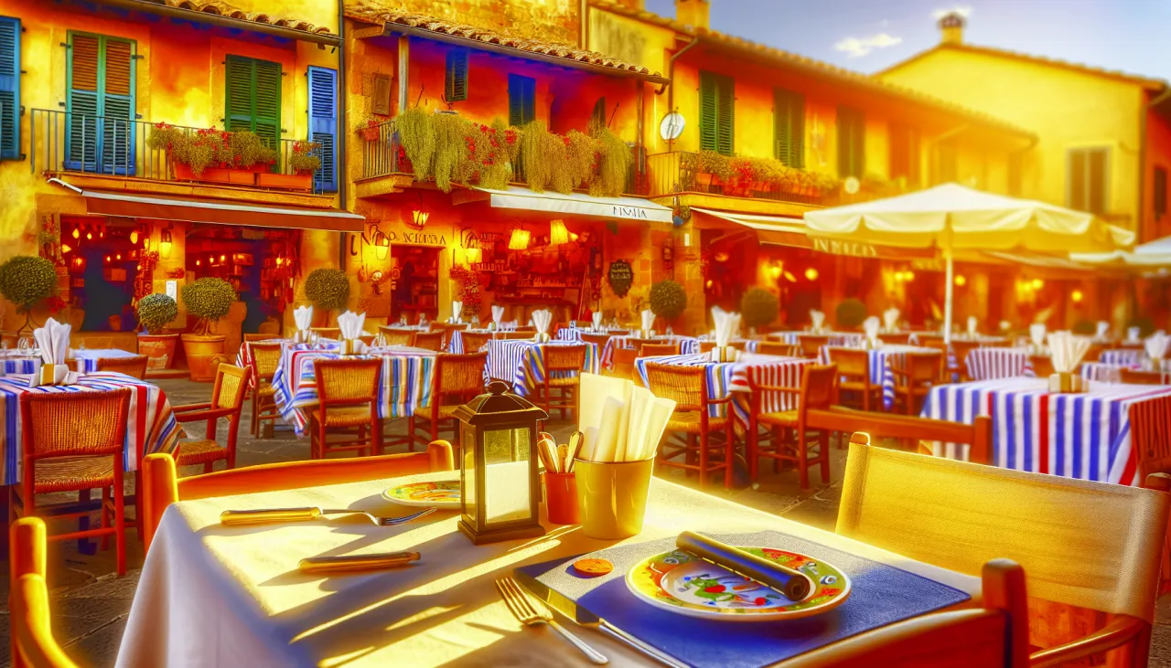 Włoska etykieta jedzenia restauracja