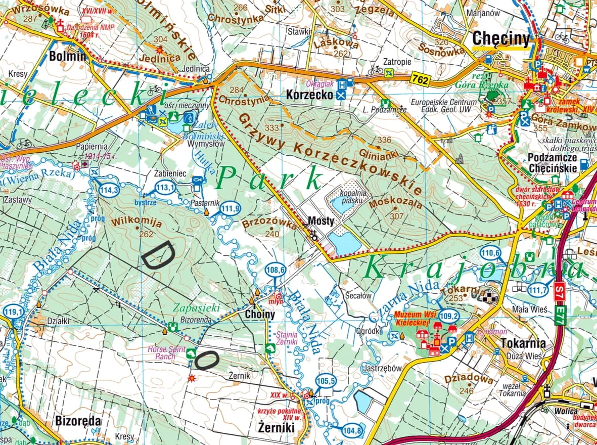 Mapa atrakcji Ponidzie