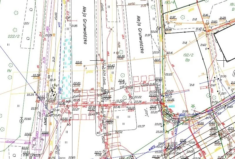 Mapa geodezyjna z klasyfikacją gruntów