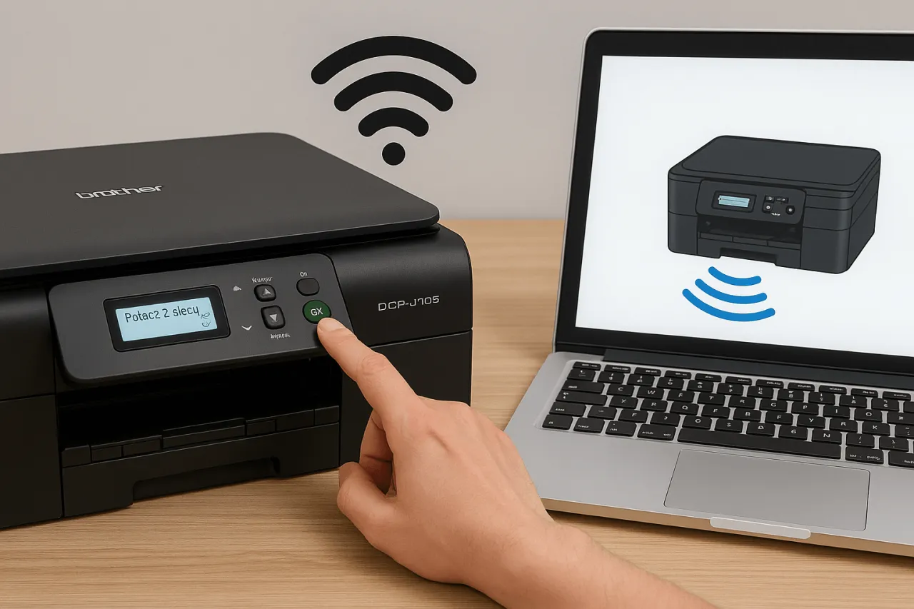 Drukarka Brother podłączona do routera Wi-Fi