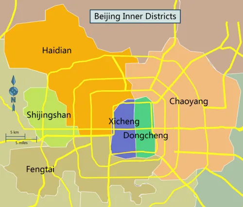 Mapa administracyjna Pekinu