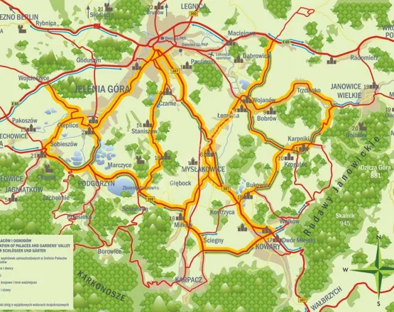 Dolina Pałac&oacute;w i Ogrod&oacute;w mapa