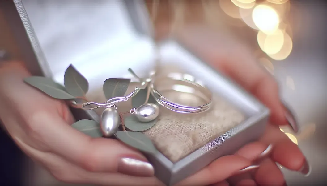 prezenty srebrne gody biżuteria zastawa ramki