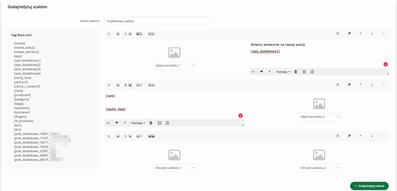 Dozwolone tagi HTML Allegro