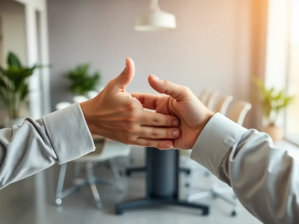 Szef podaje rękę pracownikowi