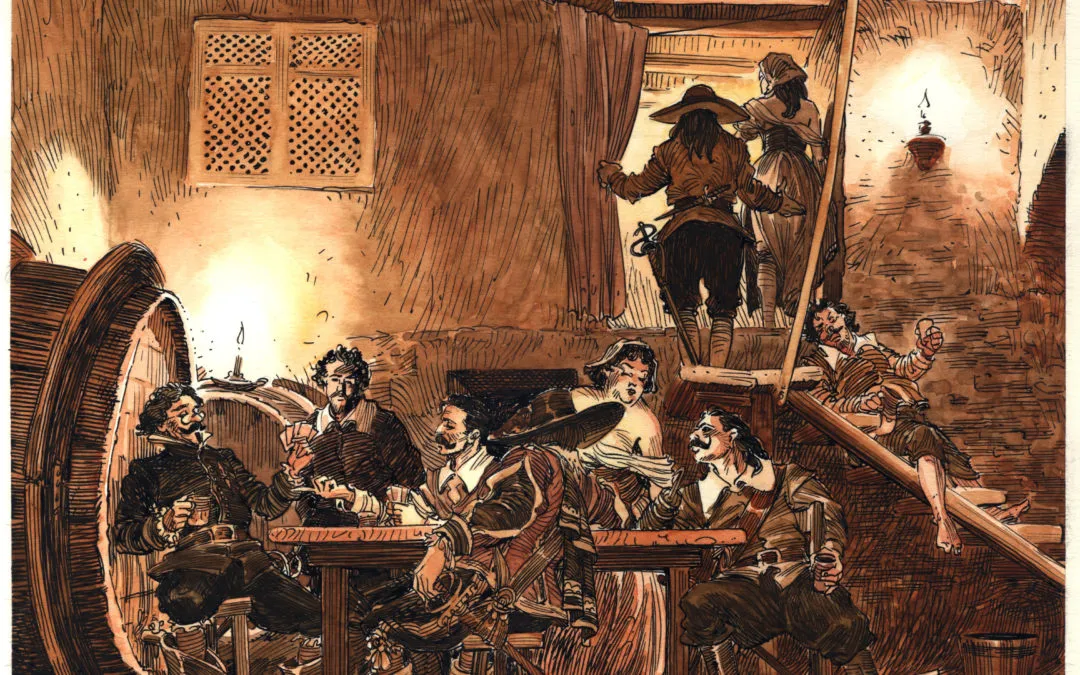 Taberna espa&ntilde;ola del Siglo de Oro pintura