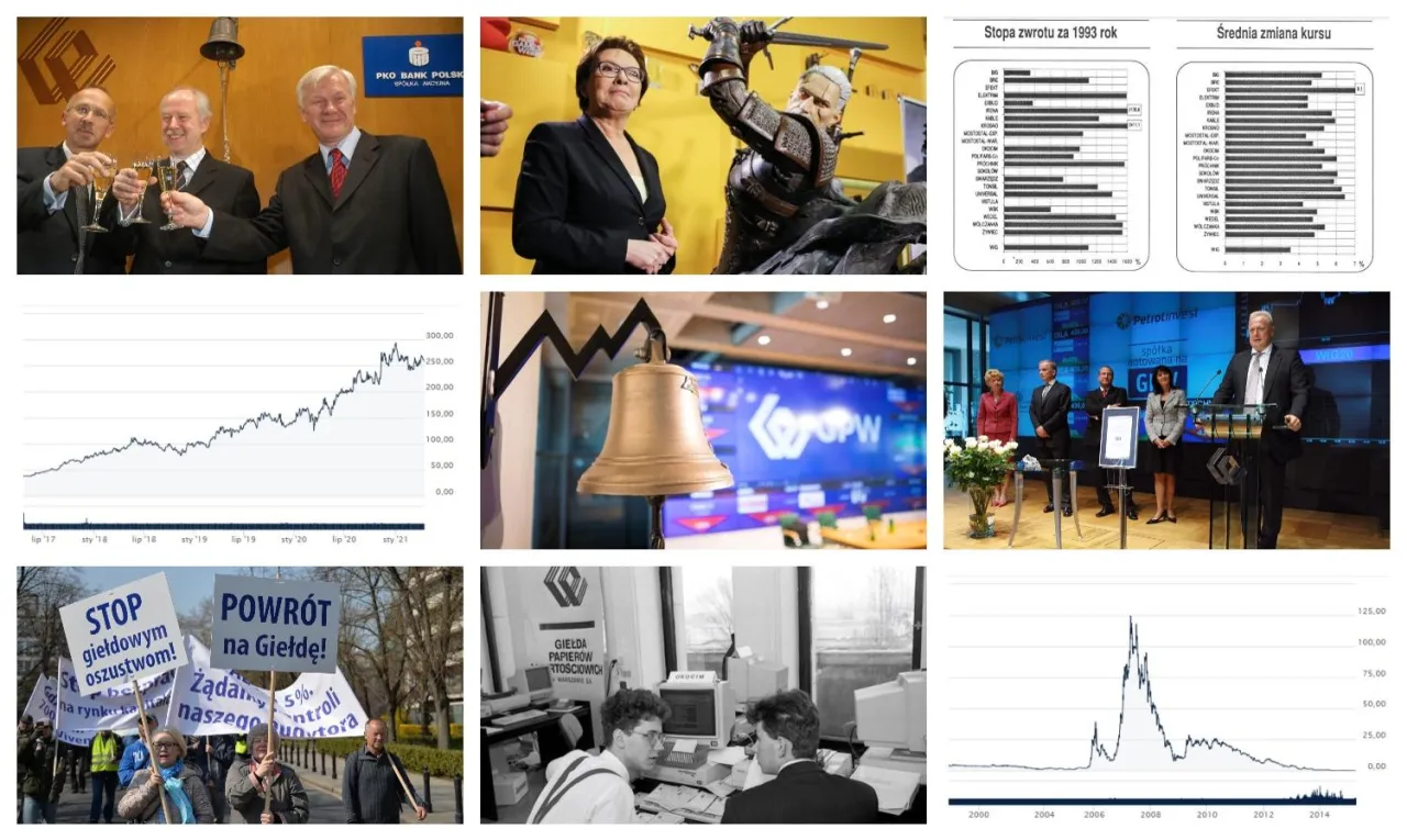 Stare zdjęcie giełdy w Polsce lat 90, fundusze inwestycyjne