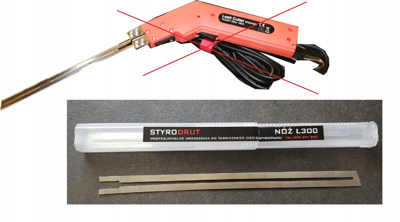 lutownica przerobiona na n&oacute;ż do styropianu