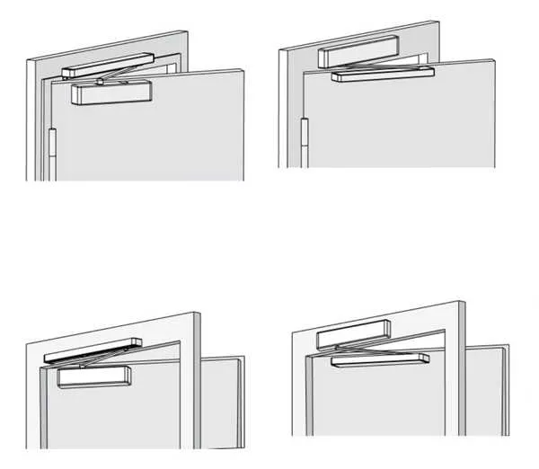 różne typy samozamykaczy do drzwi