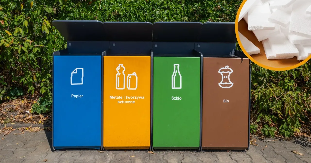 segregacja odpadów styropian różne rodzaje kosze