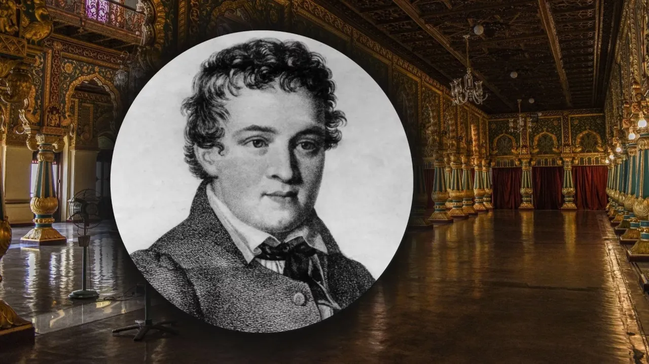 Portret młodego mężczyzny, kt&oacute;ry może być Kasparem Hauserem, na tle bogato zdobionego wnętrza pałacowego. Tajemnica jego życia wciąż fascynuje.