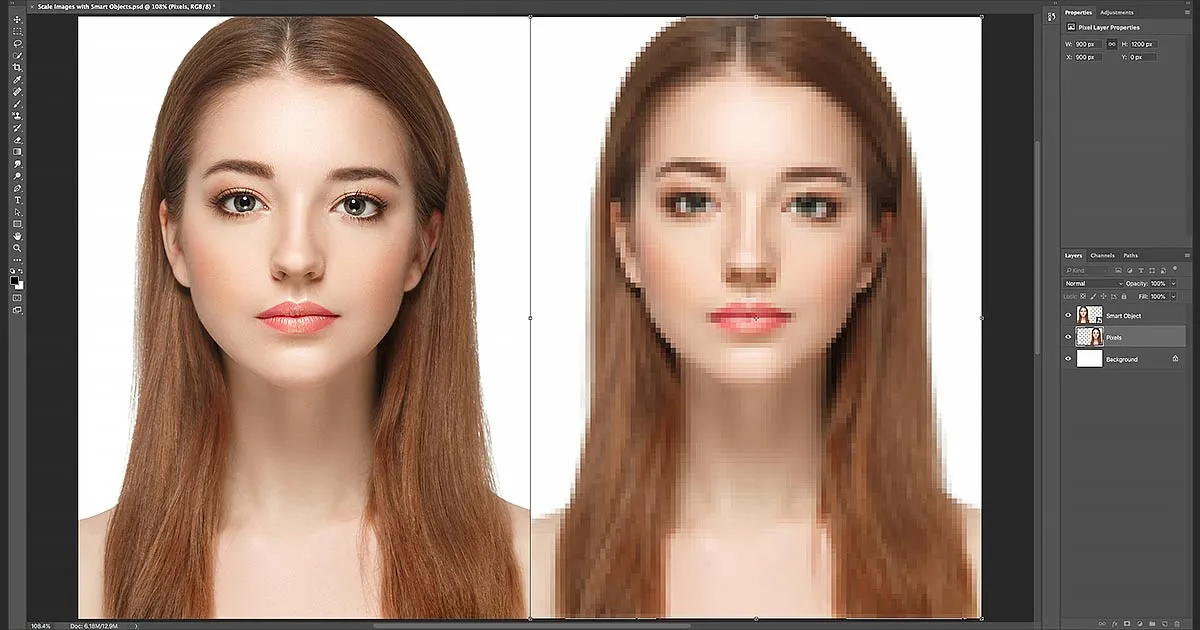 Photoshop Smart Objects skalowanie