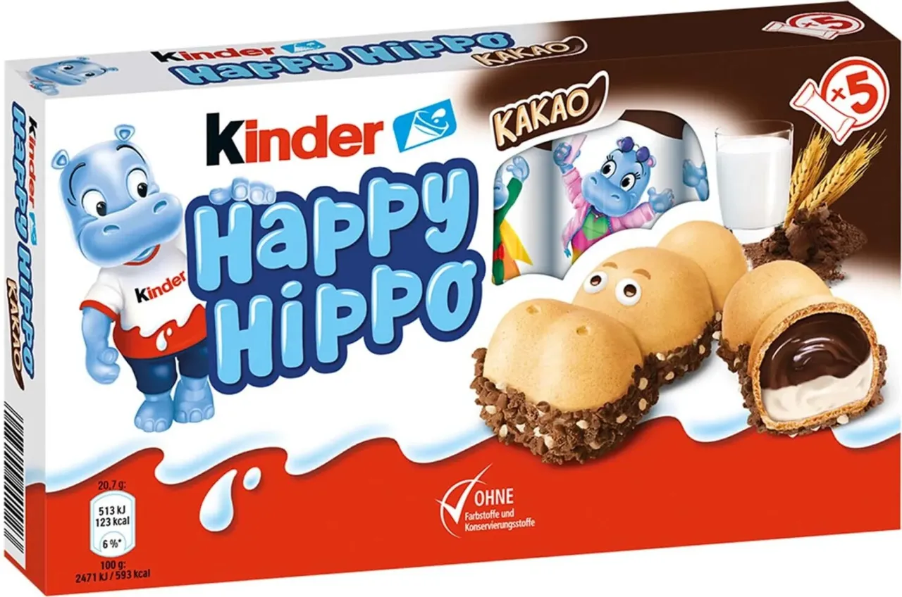 Kinder Happy Hippo opakowanie i r&oacute;żne smaki