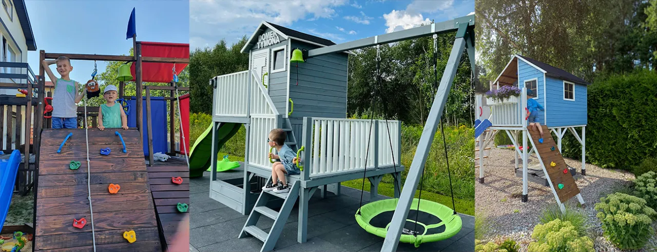 Innowacyjne urządzenia na placu zabaw tyrolka trampoliny sensoryczne