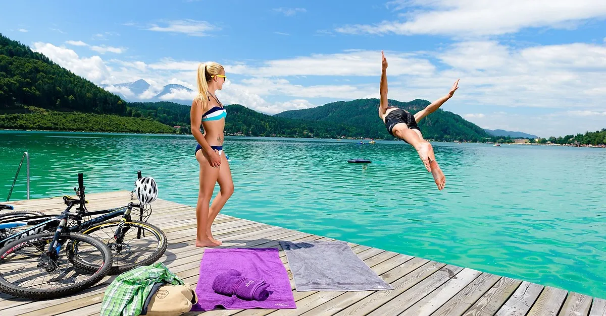 Klopeiner See Badestrand Sommer