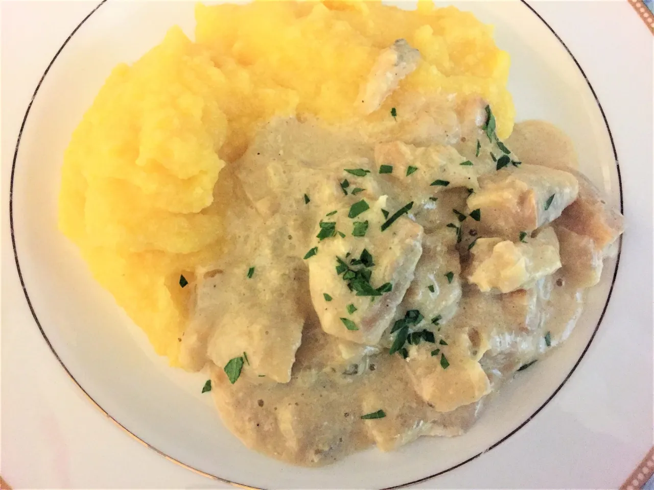 Baccalà alla Vicentina con polenta
