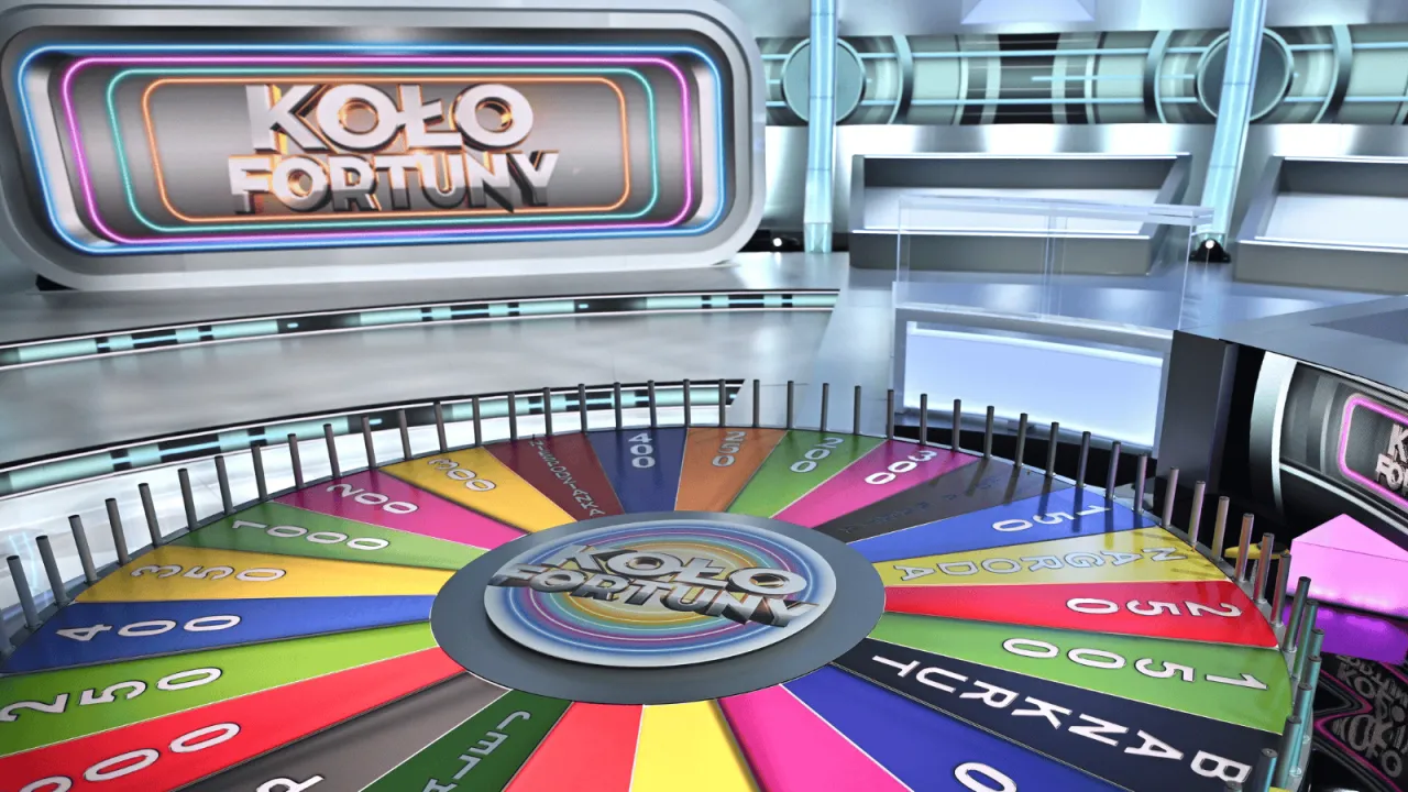 Kolorowe koło fortuny z napisami i nagrodami. Chcesz się zgłosić do gry? Kręć kołem i sprawdź, co wygrasz!