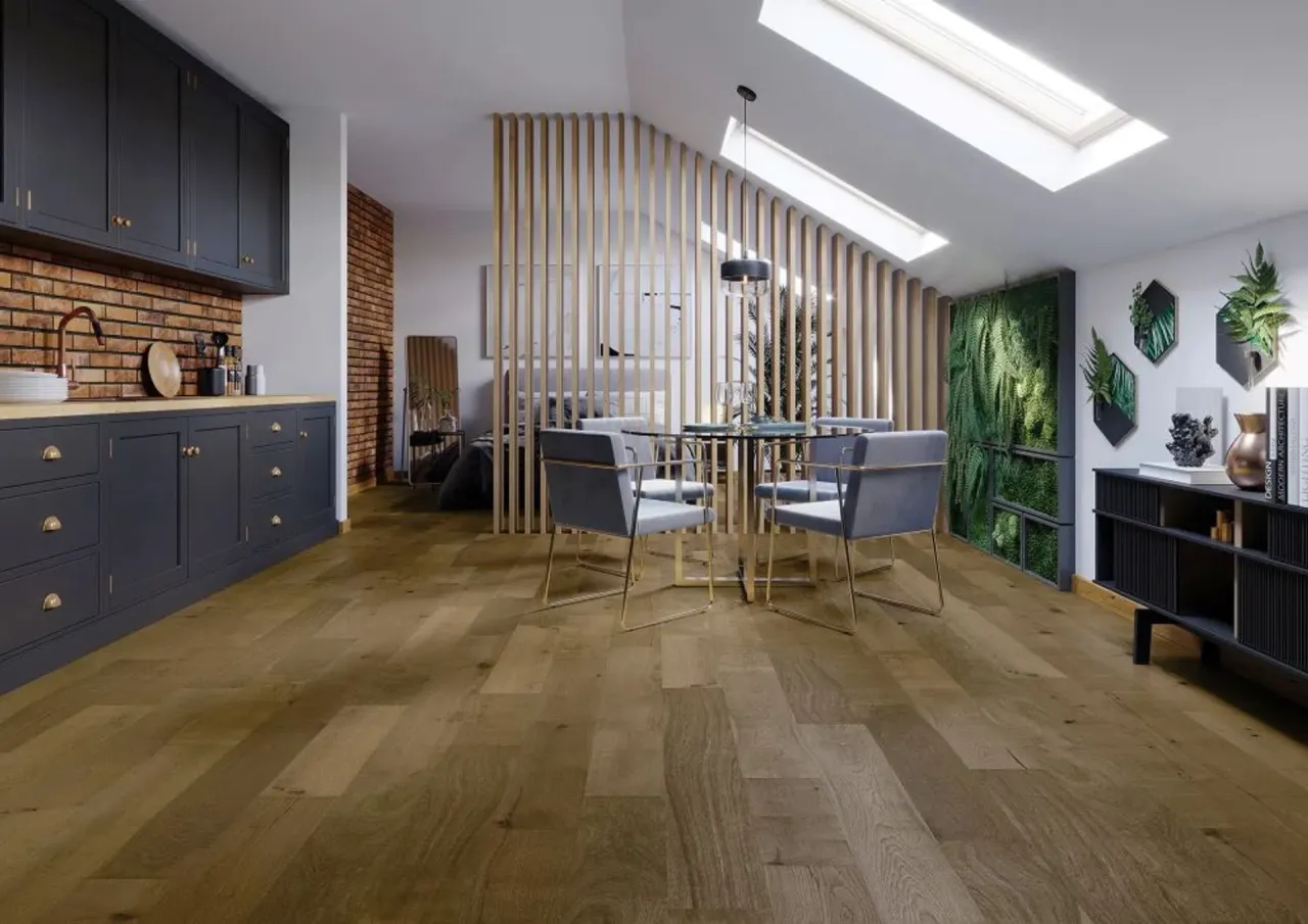 kolory paneli do ciemnych mebli dąb bielony szarość beż